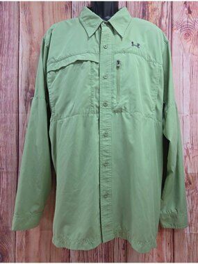 Under Armour Mens Loose Fit Long Sleeve Shirt 2XL Green